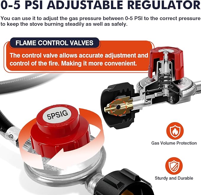 Llamaviva Propane Burner High Pressure 100000 BTUs Single Gas Stove with Water Bag&amp 4.1ft Adjustable Hose with RegulatorPropane Stove for Outdoor Cooking Seafood BoilTurkey Fry