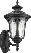 Outdoor Light Fixtures Wall Mount Waterproof Exterior Wall Lanterns with Waer Ripple Glass Outside Sconces Front Porch Lights for House Garage Doorway Patio