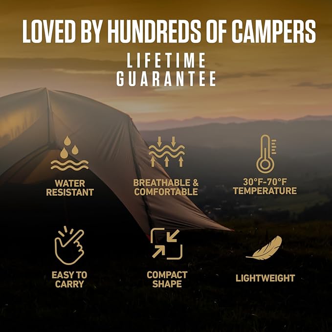 VENTURE 4TH Backpacking Sleeping Bag – XXL Double and Single Sizes - Lightweight Warm &amp Cold Weather Sleeping Bags for Adults Kids &amp Couples – Ideal for Hiking Camping &amp Outdoor Adventu