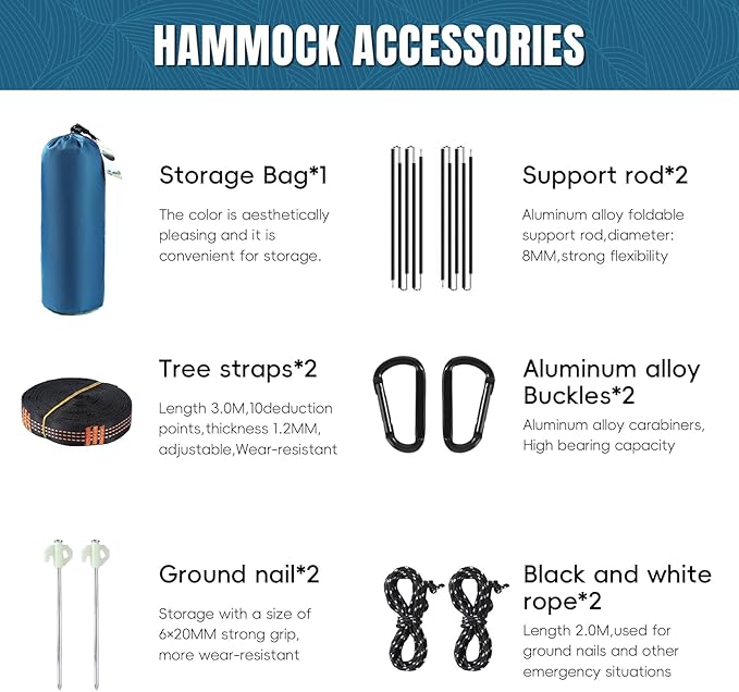 Professional Camping Hammock with Mosquito Net Lightweight Portable Double with Two 10 FT Hammock Tree Straps 210T NylonRain and Sun ProtectionHammock for Camping Hiking Yard Backpacking