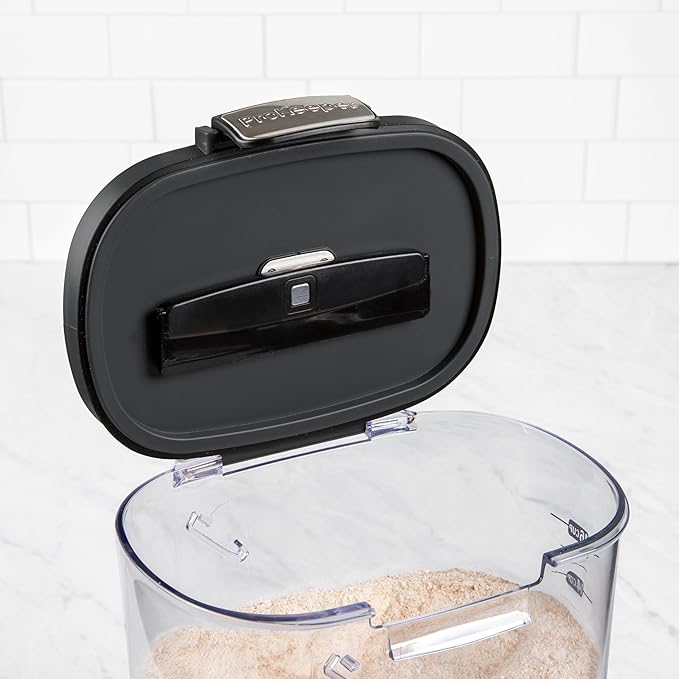 ProKeeper+ Airtight Food Storage Container Set – Clear Plastic Flour and Sugar Canister Set with Magnetic Accessories for Kitchen Organization (Black 13-Piece)