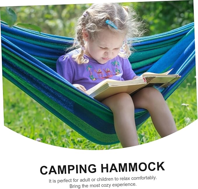 150kg Double Hammock with Sturdy Ties Outdoor Camping Garden Use Comfortable Canvas Design for Relaxation Easy Setup for Travel Hiking