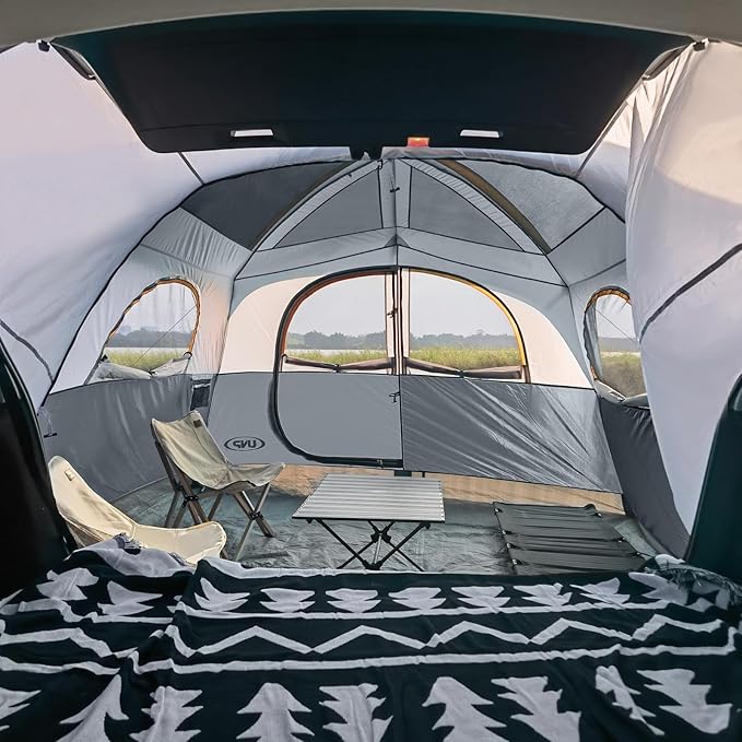 UNP SUV Tent for Camping 6-Person SUV Tailgate Tent - Easy Set Up with Rainfly 10'x9'x78in(H)
