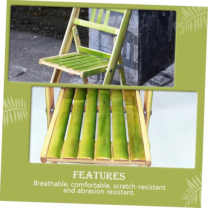 Totority Elegant Bamboo Chair Study Back-Rest Easy Folding for Storage for Outdoor Activities Home Decor