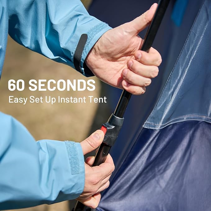 TIMBER RIDGE 5-6 Person Blackout Camping Tent 60s Easy Setup Instant Cabin Tent for Family with Rainfly Water-Resistant 9' x 9' x 72 for Outdoor Adventures Gatherings