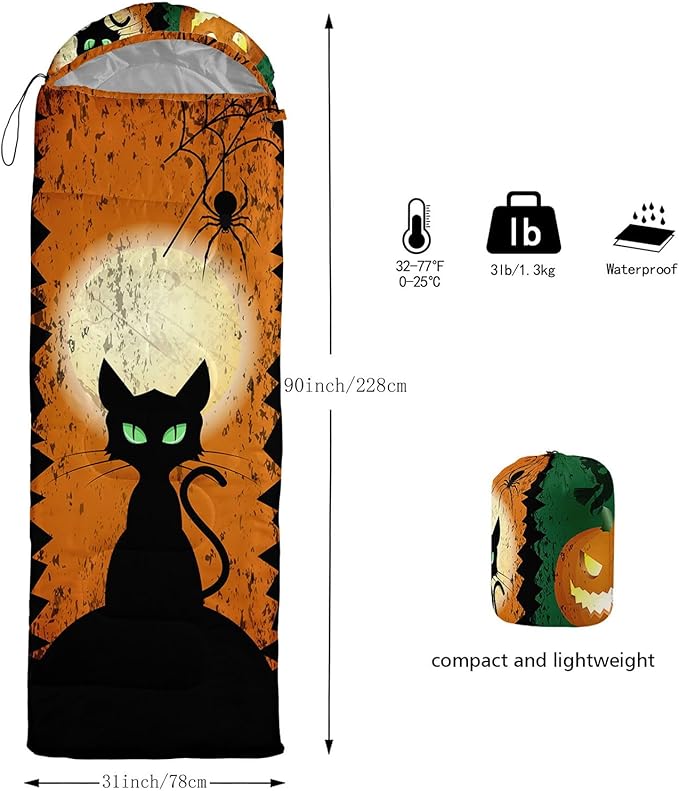 Kids Sleeping Bag for Boys GirlsWestern Cowboy Print-Lightweight Warm Portable Outdoor Indoor-Waterproof Cold Weather Resistant Sleeping Bag for Camping Hiking