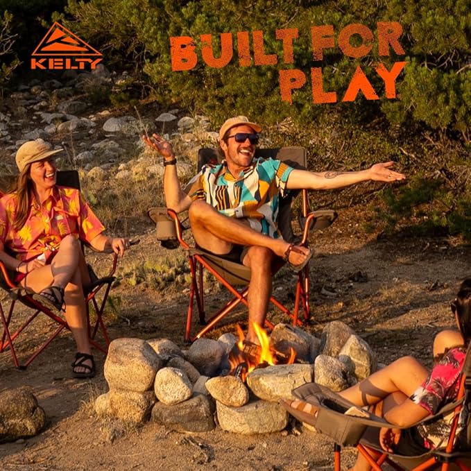 Kelty Essential Camping Chair Folding Camp Seat for Festivals Beach Days Tailgating (Bungee Cord)
