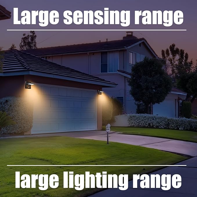 Motion Sensor Outdoor Light 650 LM LED Security Lights Outside Waterproof with 270° Adjustable Head IP65 Wall Lighting for Porch Garage Patio Yard Fence