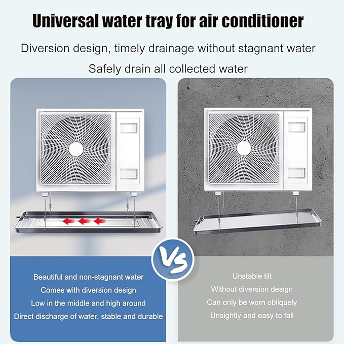 Stainless Steel HVAC Condensate Drain Pan with Water Pipe - Efficient Water Collection Leak Prevention Durable &amp Corrosion-Resistant Design for HVAC Systems