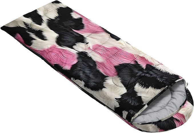 Kids Sleeping Bag for Boys Girls3D Pink Stars Print-Lightweight Warm Portable Outdoor Indoor-Waterproof Cold Weather Resistant Sleeping Bag for Camping Hiking