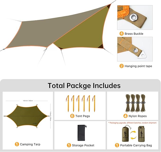Free Soldier Waterproof Portable Tarp Multifunctional Outdoor Camping Traveling Awning Backpacking Tarp shelter Rain Tarp