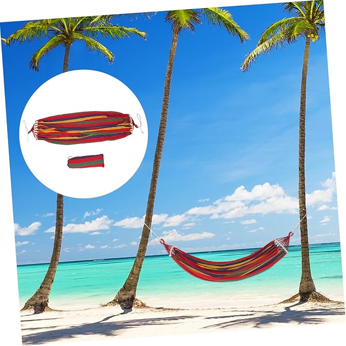 150kg Outdoor Camping Hammock for Travel Beach Garden Load Capacity Portable Double-Sized Design with Anti-tip Features for Relaxation and Comfort