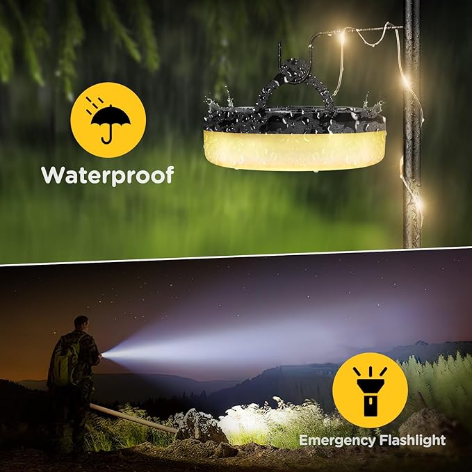 OGERY 2-Pack Camping String Lights 32.8FT Rechargeable Christmas String Lights Outdoor/Indoor 8 Modes 4-in-1 Quick Storage Fairy Lights Portable Lamp for Xmas Tree Decor Party Camping Essentials