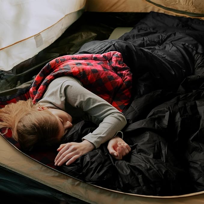 ShinHye 0 Degree Sleeping Bag for Adults - Cotton Flannel 4 Season Cold Weather Winter XXL Big and Tall Camping Sleeping Bag with Compression Sack