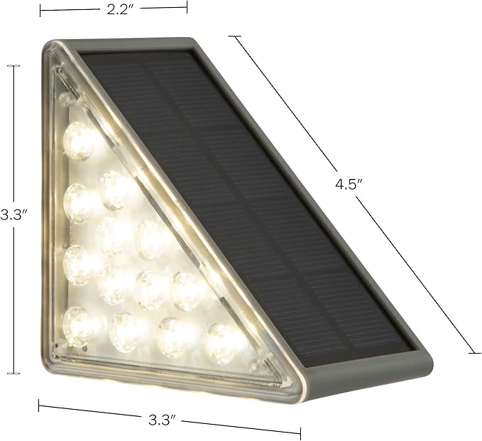 Solar Step Lights for Outside 6-Pack - LED Solar Stair Lights Outdoor Waterproof IP67 Outdoor Lighting for Walkways Deck Front Door Entryway Garden Pathways or Porch by Pure Garden
