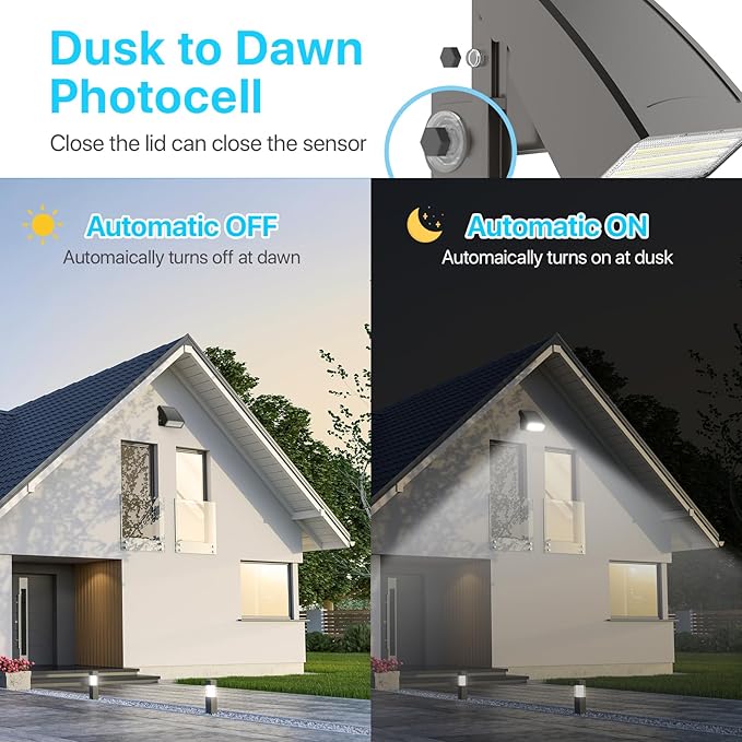HYPERLITE Wall Pack 60W: 7800lm Dusk to Dawn Photocell Led Wall Packs Outside Lighting ETL Listed Ideal Adjustable Security Lights Outdoor for Driveway Barn Warehouse Shed Alleyways Patio Entrance