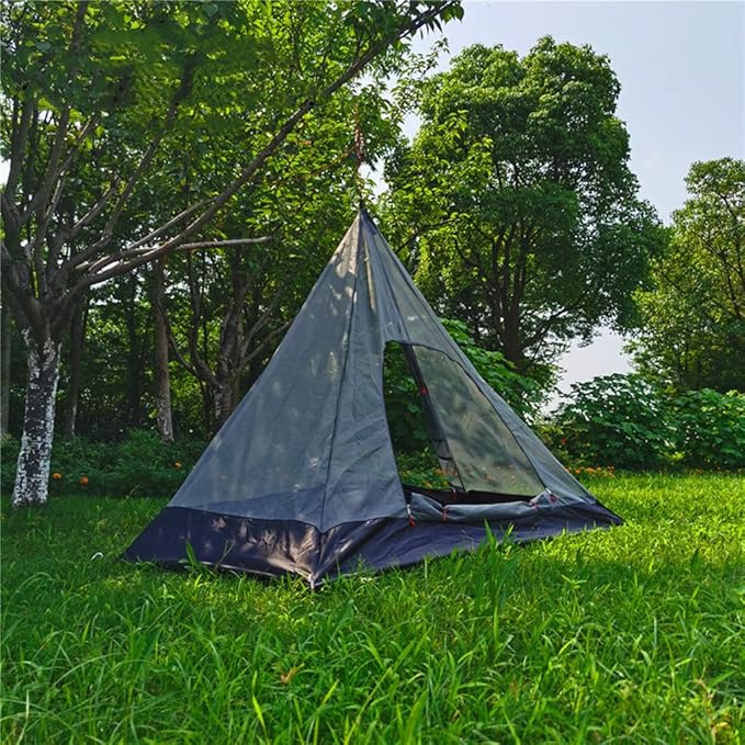 Ultralight Half Mesh Tent for Tipi Hot Tent 1-2 Person Mesh Camping