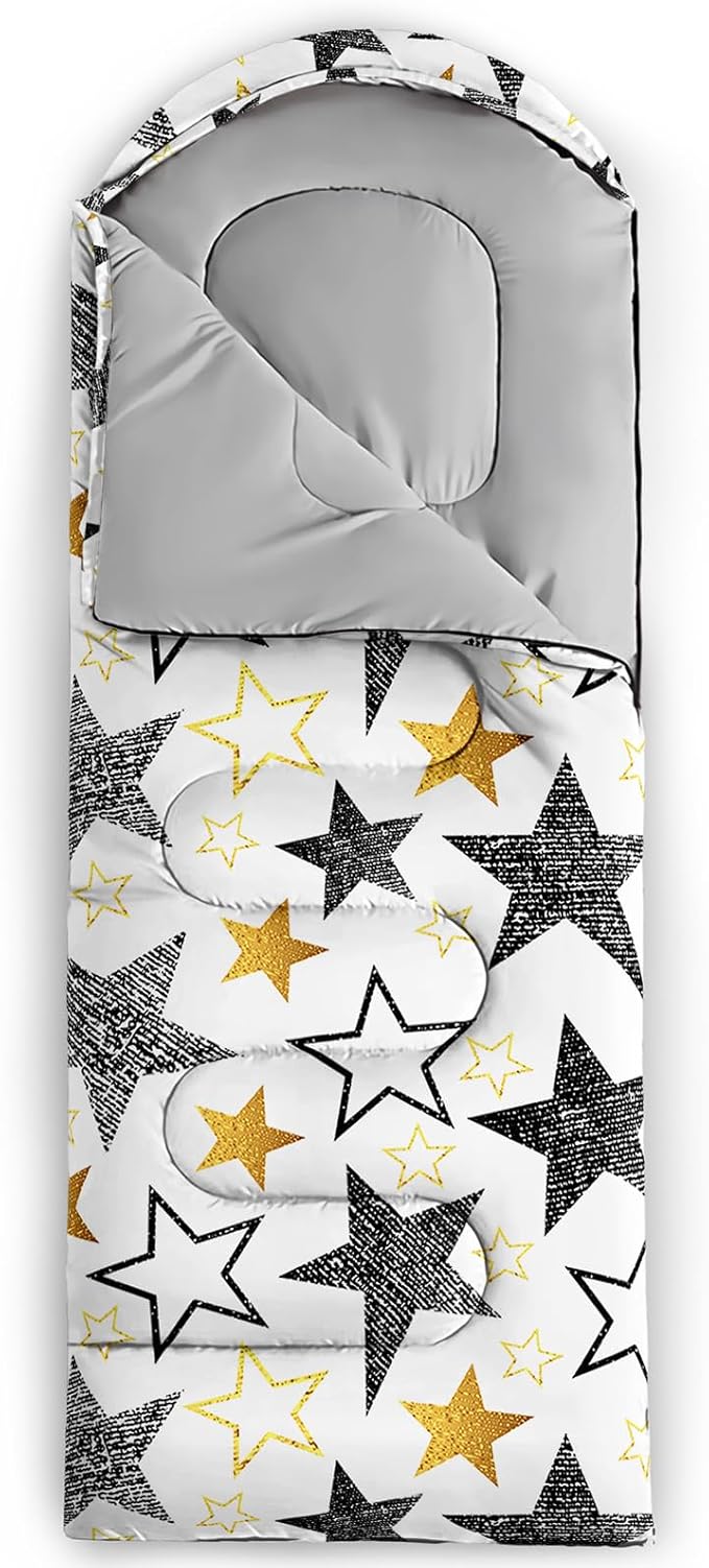 QOOMO Camping Sleeping Bags3 Season Warm &amp Cool WeatherLightweightWaterproof Sleeping Bags for Adults &amp KidsTravelingand OutdoorsCamping Gear Equipment