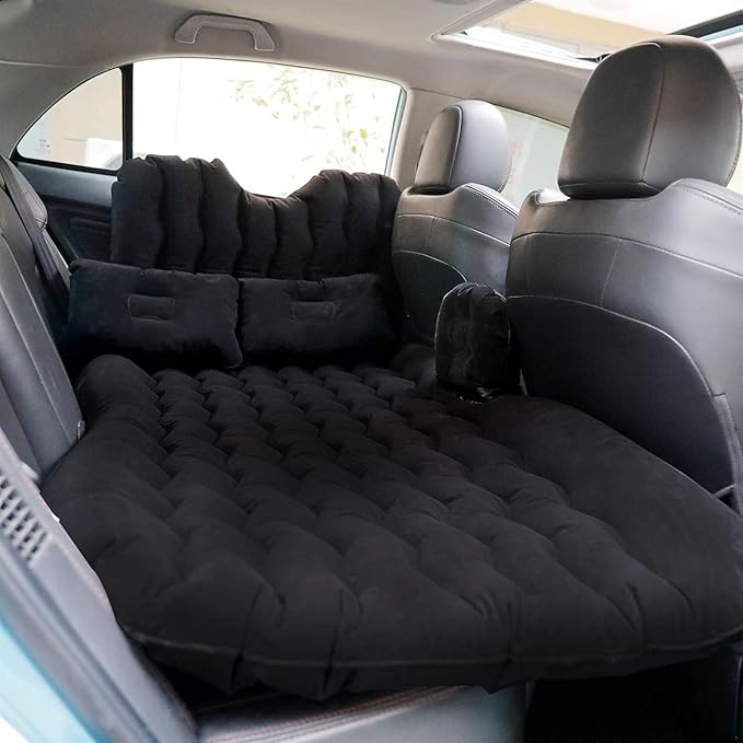 Inflatable Car Mattress Camping Mattress with Automatic Air Pump Portable Inflatable Sleeping Pad Rear Seat Inflatable Bed 72 Hours Leak Test