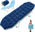ABORON Folding Camping Cot with Mat &amp Face/Arm Hole for Adults Portable Sleeping Bed for Outdoor Camping and Travel Comfortable &amp Easy to Set Up