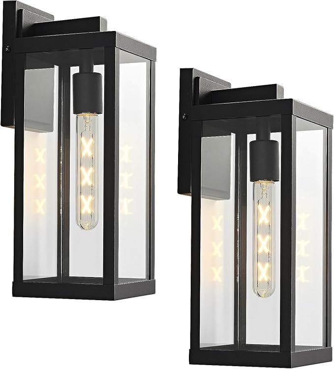 Black Outside Lights for House 15 H Outdoor Wall Sconce Waterproof Large Exterior Light Fixtures for Garage Doorway Porch Patio 2 Pack