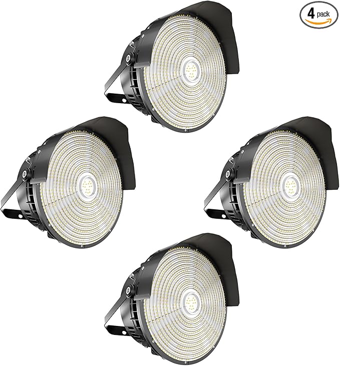 Lightdot 350W(400x1W Chip) Outdoor LED Stadium Lights 52500Lm (1400W Eqv.) LED High Mast Lights Outdoor AC100-277V IP65 Waterproof Sport Count Lights -4Pack