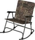 Banded Folding Rocking Chair | Lightweight Portable Weather-Resistant Extra-Wide Padded Outdoor Hunting &amp Camping Chair with Tubular Steel Frame &amp Armrests Realtree Max-7