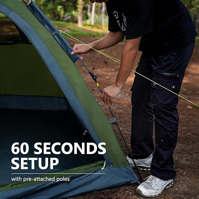 MOON LENCE Pop Up Camping Tent 3-4 Person Portable Automatic Instant Tent Windproof for Camping Hiking Mountaineering