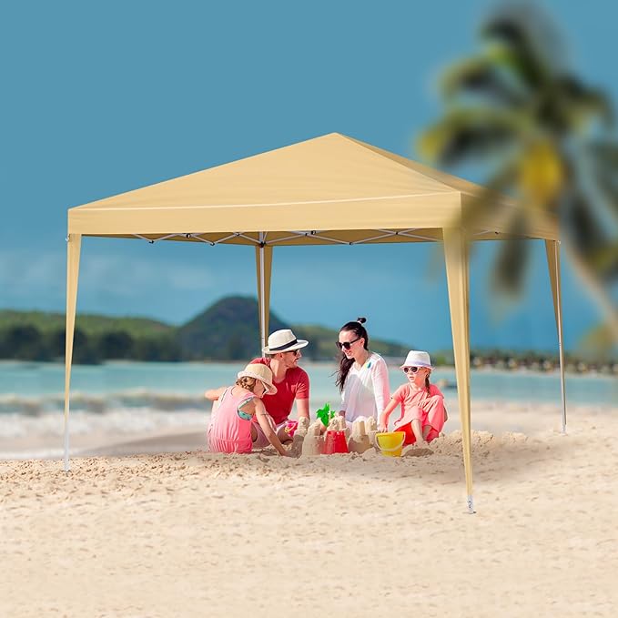 3 x 3m Two Doors &amp Two Windows Practical Waterproof Right-Angle Folding Tent Khaki