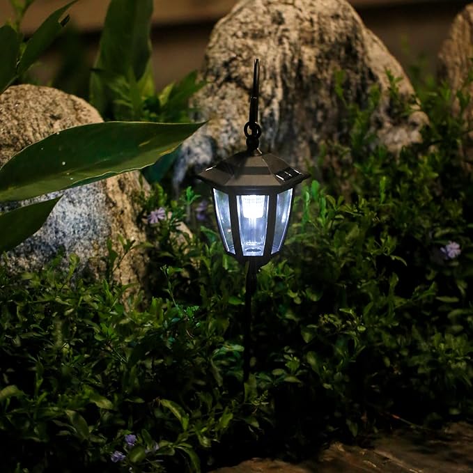 Viewsun 34 Inch Solar Hanging Lights Shepherd Hook Lights with 2 Shepherd Hooks Waterproof Outdoor Decorative Solar Lantern Lights for Garden Decor Patio Backyard Pathway 2 Pack