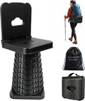 Upgraded Collapsible Stool with Backrest Portable Telescopic Seat with Carry Bag Square Folding Stool for Camping Gardening Fishing Hiking BBQ Max Load Capacity 550lbs