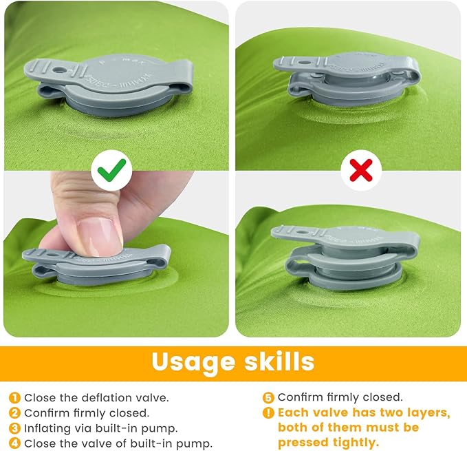 Camping Sleeping Pad Ultralight Camping Mat with Pillow Built-in Foot Pump Inflatable Sleeping Pads Compact for Travel Camping Backpacking Hiking Tent Car Camp Gear