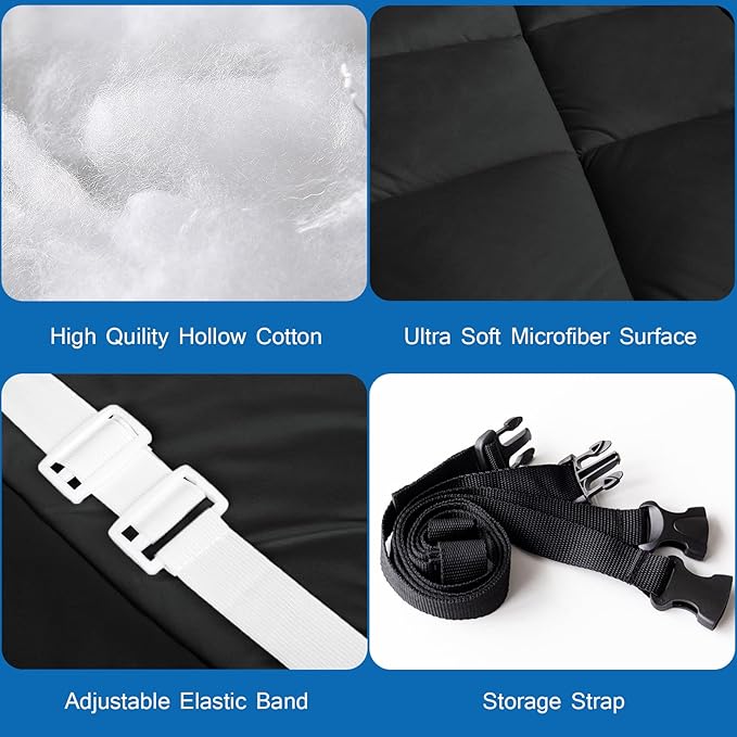Cot Mattress Pad (Improved Thickness) Quilted Cot Pads for Camping Sleeping Mattress Topper 30 X 75 for Camp/Rv Bunk/Narrow Twin Beds