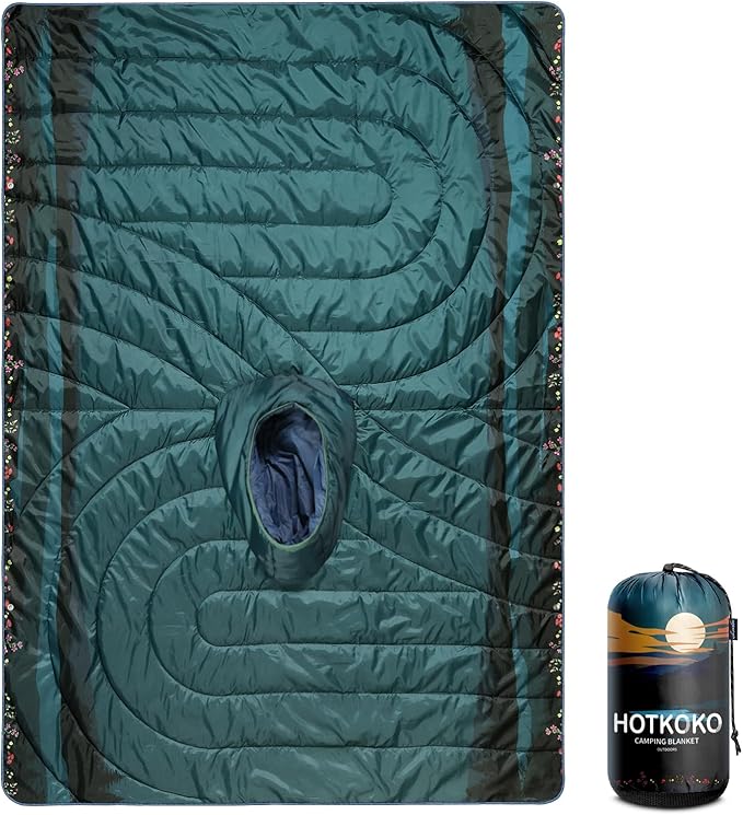Camping BlanketHoodie Blankets Poncho Outdoor Waterproof Windproof Warm Durable &amp Portable for Stadium Concerts CarTravel Beach Picnic Grass75 * 52 inch
