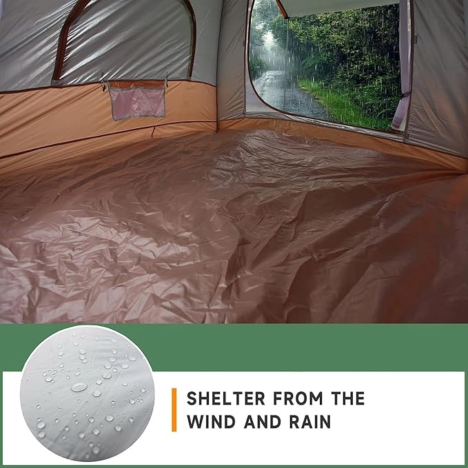 Upgrade Inflatable Camping Tent with Pump Easy Setup 4 Season Glamping Tent 2-4 Persons Waterproof Windproof Outdoor Self-Supporting Air Tent-7.8FT x 7.8FT x 5.6FT
