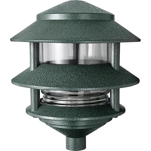RAB Lighting LL322VG Incandescent 3 Tier Lawn Light A-19 Type 75W Power 1220 Lumens 120VAC Verde Green