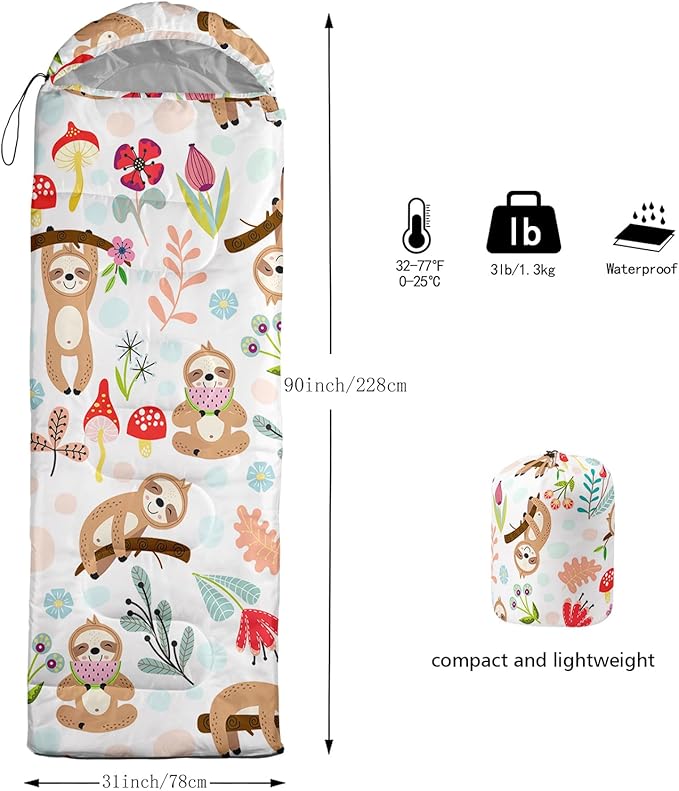QOOMO Camping Sleeping Bags3 Season Warm &amp Cool WeatherLightweightWaterproof Sleeping Bags for Adults &amp Kids Travelingand Outdoors
