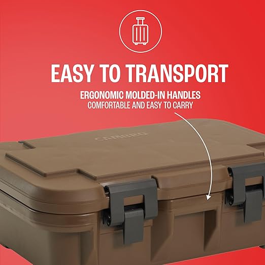 Cambro Insulated Food Pan Carrier - 4 Inch Deep Hotbox and Food Warmer for Catering &amp Transport - Top Load S-Series (Brown)