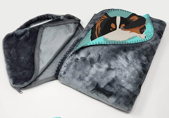 Caroline's Treasures MLM1082TBLT Tricolor Papillon Soft Travel Blanket with Bag Airplane Blanket Indoor Outdoor Camping Blanket for Traveling Picnics Beach Trips Concerts