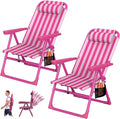 Suteck Backpack Beach Chairs for Adults 2 Pack 6-Position Folding Reclining Chair with Cooler Bag &amp Cup Holder Lightweight Portable Beach Chair for Camping Outdoor Sand Travel Use