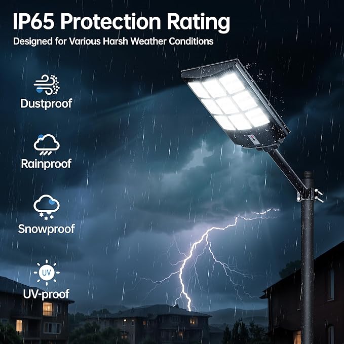 8000W Solar Street Lights Outdoor Waterproof – 240000LM 7000K LED with Motion Sensor 324 LEDs 240° Wide Angle Dusk to Dawn Solar Flood Lights for Yard Parking Lot Garage