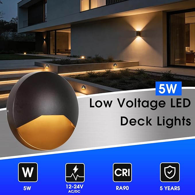 Energetic 5CCT Low Voltage LED Deck &amp Step Lights Outdoor Landscape Lighting 6 Pack