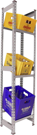 Simon Rack Drinks Crate Rack for 3 Crates 1800 x 400 x 300 mm Grey Freestanding Metal Shelf for Water Crates Beer Crates or Drinks Crates for Kitchen Garage or Cellar