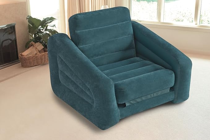 Intex 68565EP Pull-Out Chair Inflatable Bed 42 X 87 X 26 Twin (Colors May Vary)