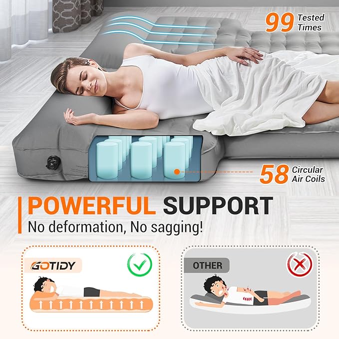 SUV Air Mattress for Car Camping 300D Oxford Fabric Air Mattress for Subaru Car Air Pump Quick Setup - Extra Thick Design SUV Mattress for Subaru Tesla Honda CRV Toyota RAV4 &amp Large SUVs