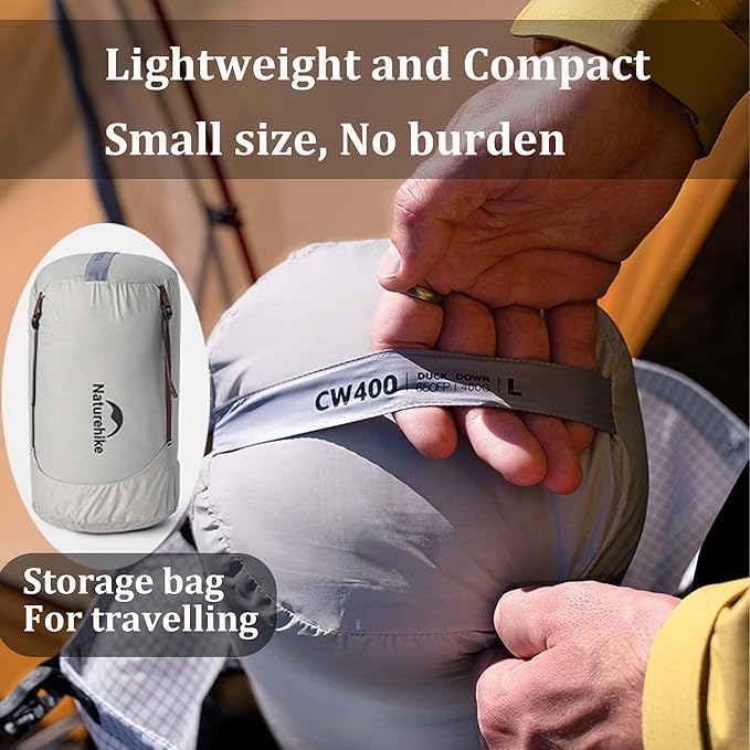 Naturehike CW700[2025 Upgrade] Ultralight Down Sleeping Bag [ -26.2°C~-1.7°C1074g] All Season Camping Sleeping Bags for Cold Weather Adults BackpackingHunting with Storage Bag