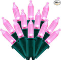 200 Count Pink LED Christmas Lights 66 ft Green Wire UL Certified Commercial Grade Holiday String Light Set (Pink)
