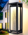 16'' LED Dusk to Dawn Outdoor Light Fixture 3000K Porch Lights Outdoor Wall Lights with Bubble Glass Industrial Exterior Lighting Farmhouse Wall Lantern Outside Sconce Lights for House Garage