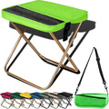 2026 Upgraded Large 12.2in Foldable Backpack Stool 265lbs Ultralight Portable Backpack Chair with Carry Bag Collapsible Stool for Hiking Camping &amp Fishing (Green-1 Small)
