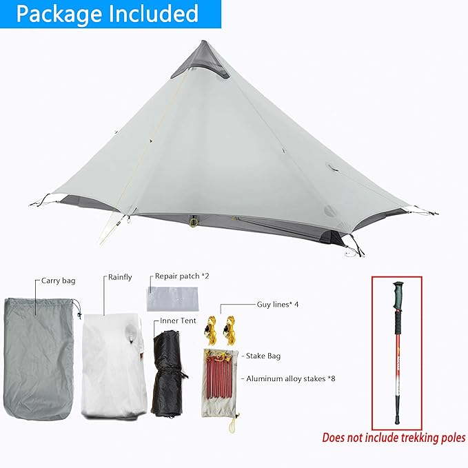 Ultralight Waterproof Tent Double-Layer Three-Season Backpacking Tent for 1-Person Camping Kayaking Climbing Hiking Weighing in at only 2 pounds for The Tent